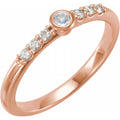 Natural Blue Sheen Moonstone & 1/6 CTW Natural Diamond Stackable Ring in 14k rose gold