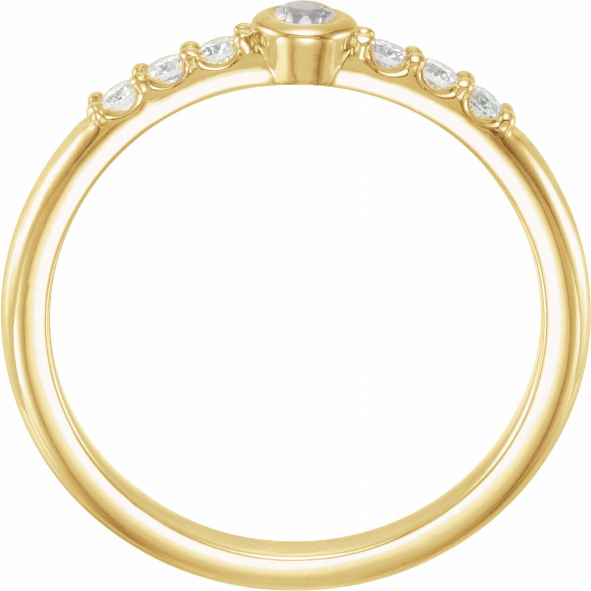 Natural Blue Sheen Moonstone & 1/6 CTW Natural Diamond Stackable Ring in 14k yellow gold