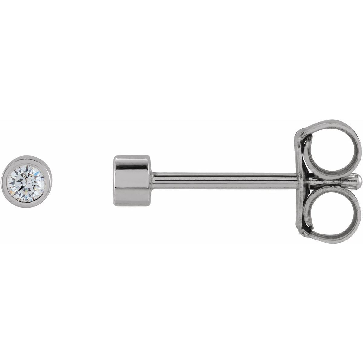 .04 CTW Natural Diamond Micro Bezel-Set Earrings in 14k white gold