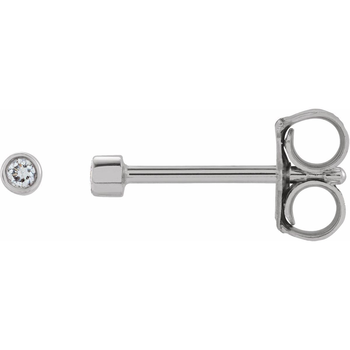 .03 CTW Natural Diamond Micro Bezel-Set Earrings in 14k white gold