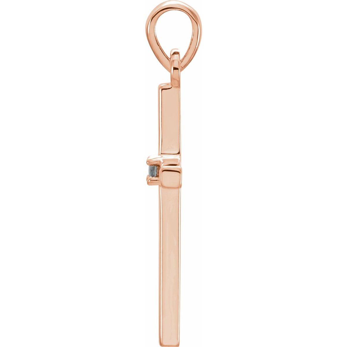 Natural Alexandrite Cross Pendant in 14k rose gold