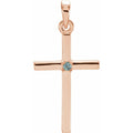 Natural Alexandrite Cross Pendant in 14k rose gold