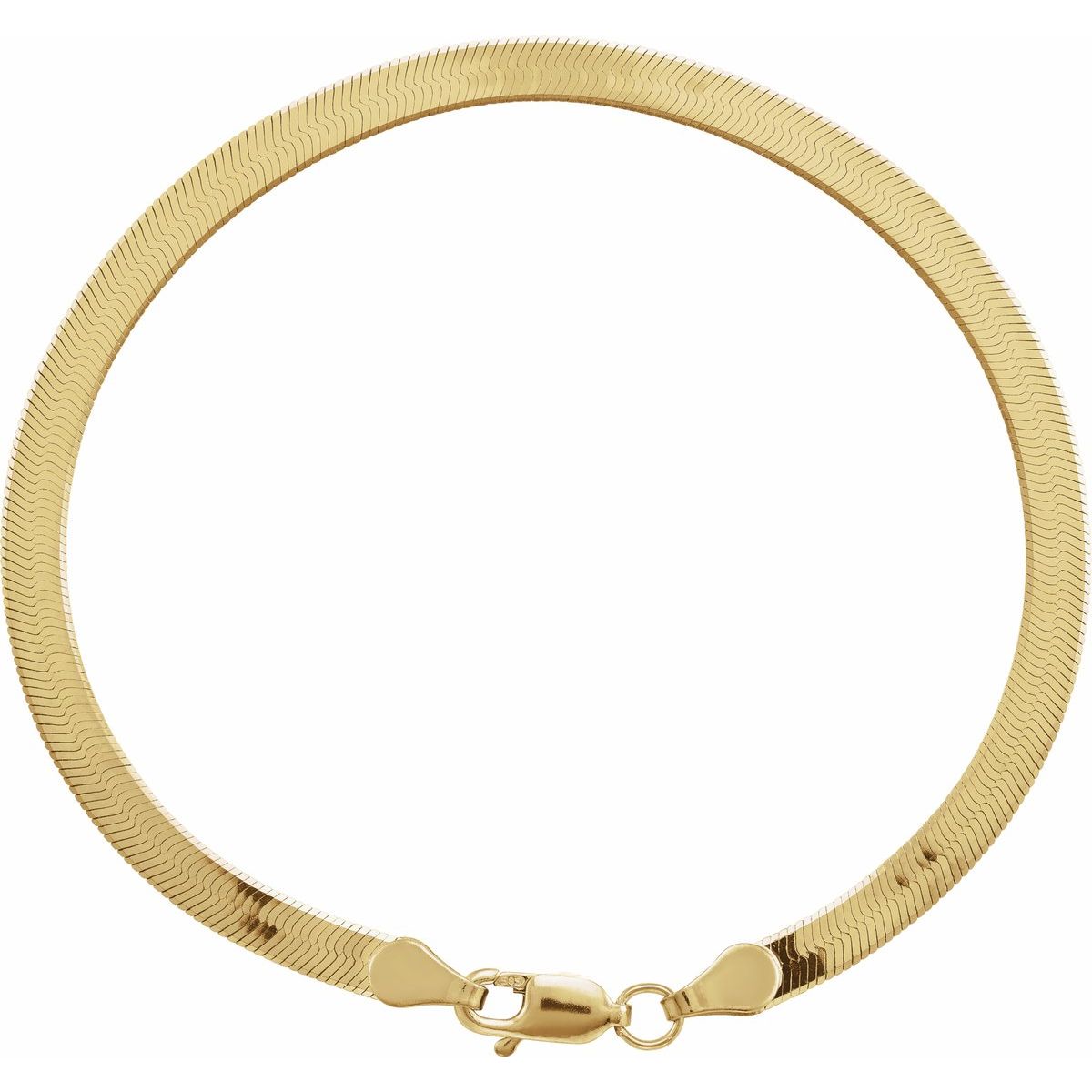 3.8 mm Flexible Herringbone Chain in 14k yellow gold