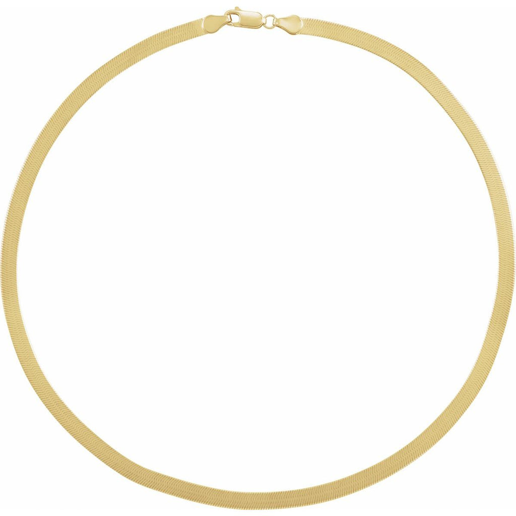 4.6 mm Flexible Herringbone Chain in 14k yellow gold
