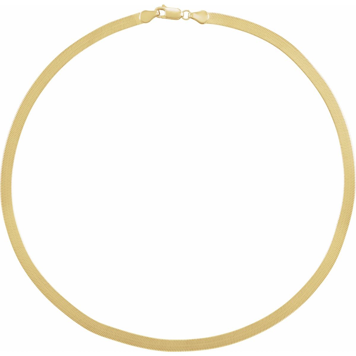 4.6 mm Flexible Herringbone Chain in 14k yellow gold