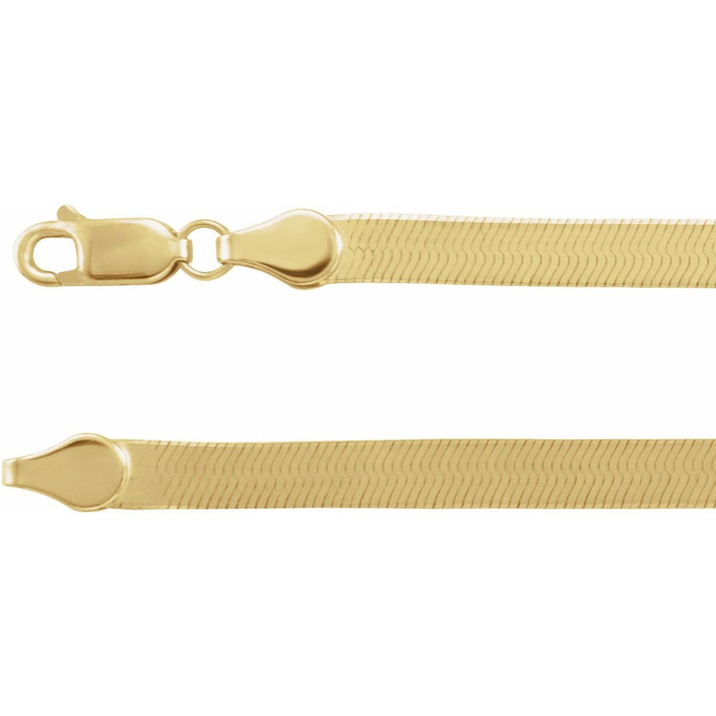 4.6 mm Flexible Herringbone Chain in 14k yellow gold