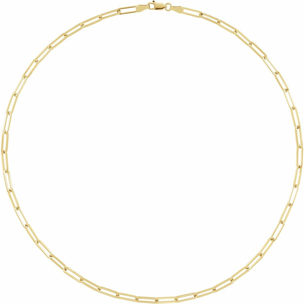 3.85 mm Paperclip-Style Chain in 14k yellow gold