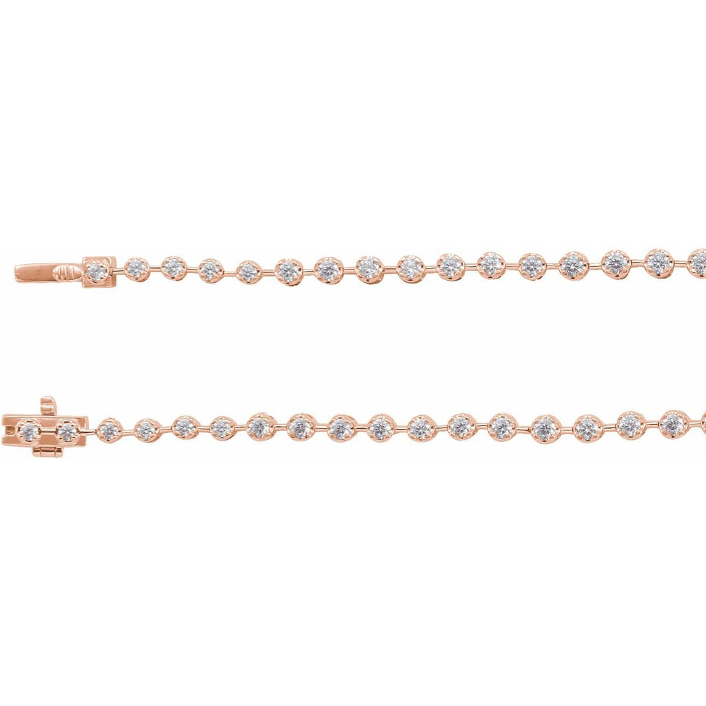 6 3/4 CTW Lab-Grown Diamond Line Necklace in 14k rose gold
