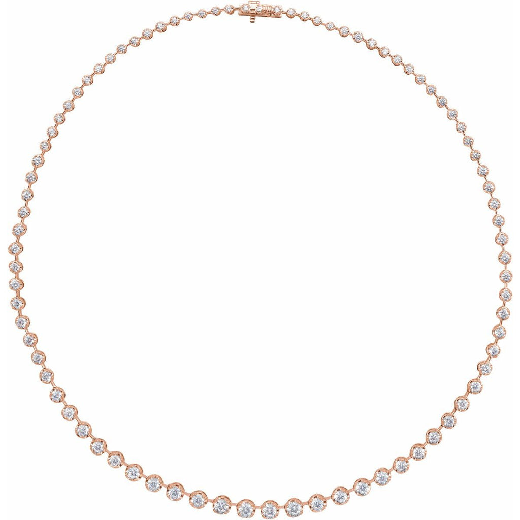 6 3/4 CTW Lab-Grown Diamond Line Necklace in 14k rose gold