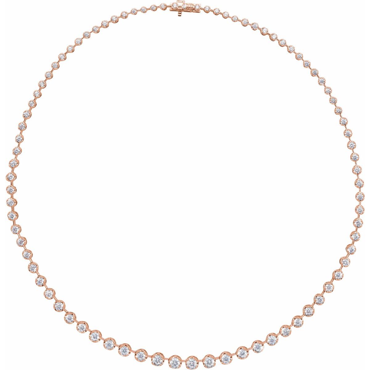 6 3/4 CTW Lab-Grown Diamond Line Necklace in 14k rose gold