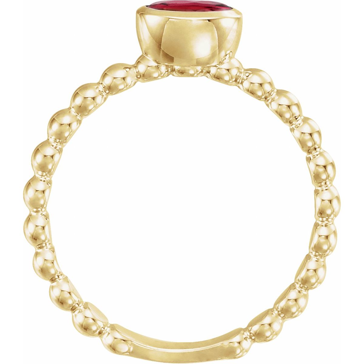 Natural Ruby Family Stackable Ring in 14k yellow gold