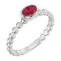 Natural Ruby Family Stackable Ring in 14k white gold