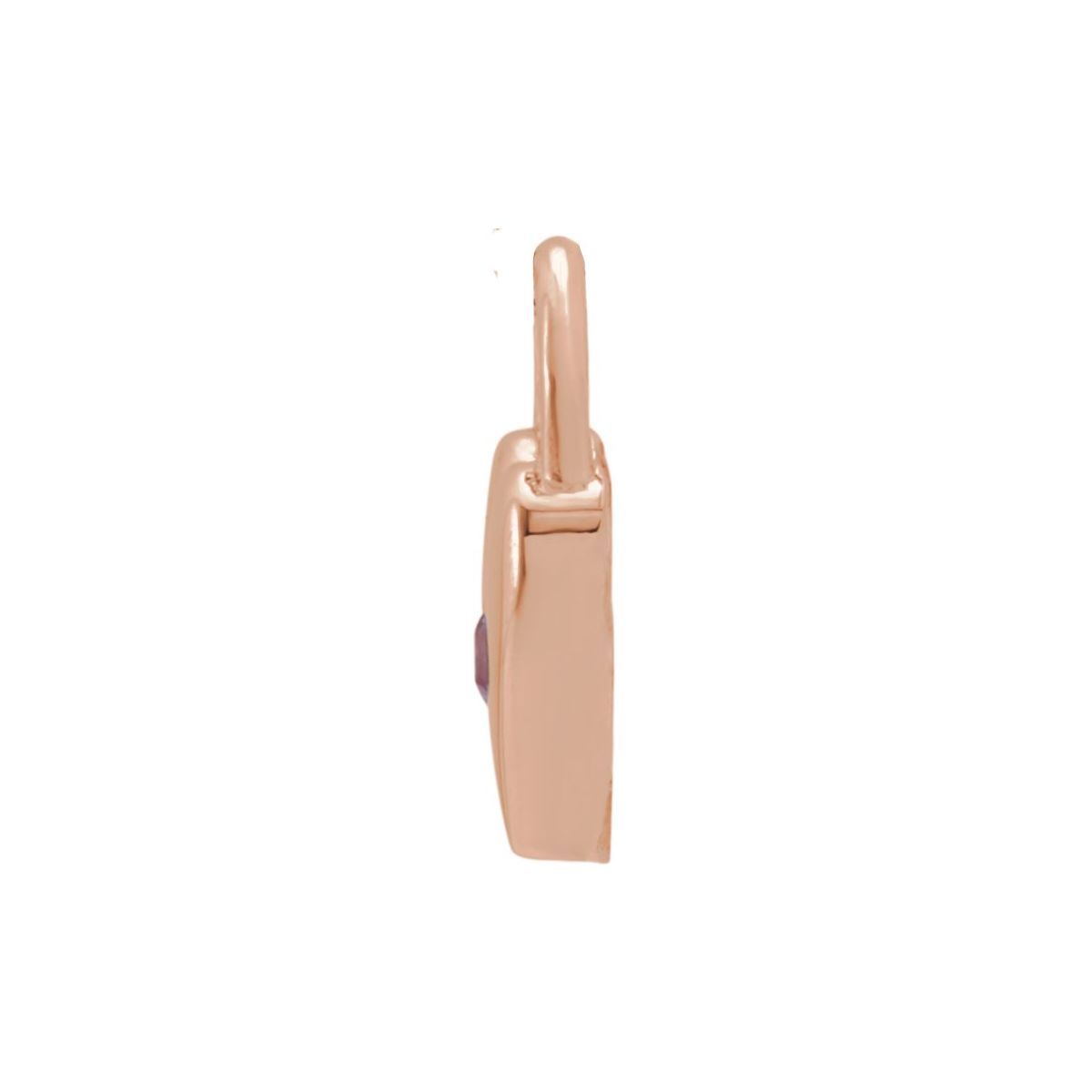 Natural Pink Sapphire Heart Lock Pendant in 14k rose gold