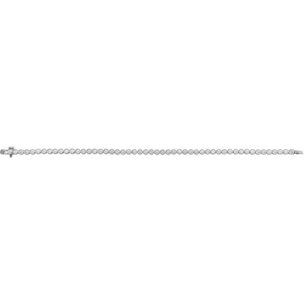 3 1/2 CTW Lab-Grown Diamond Bezel-Set Bracelet in 14k white gold