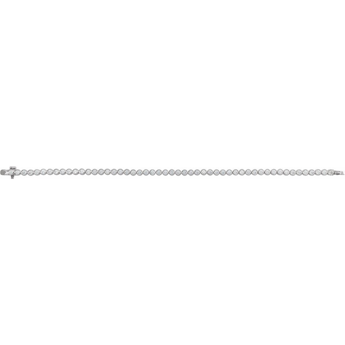 3 1/2 CTW Lab-Grown Diamond Bezel-Set Bracelet in 14k white gold