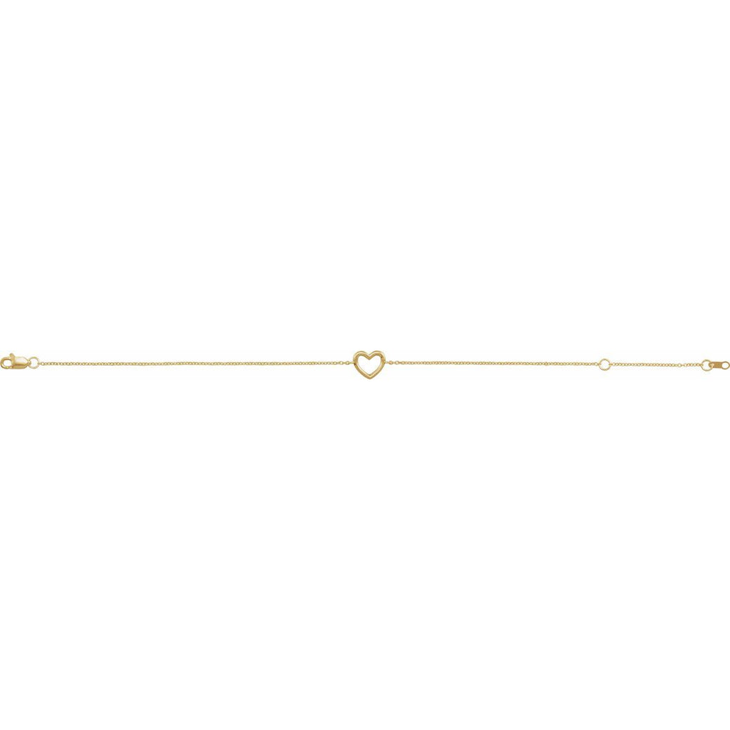 Heart Bracelet in 14k yellow gold
