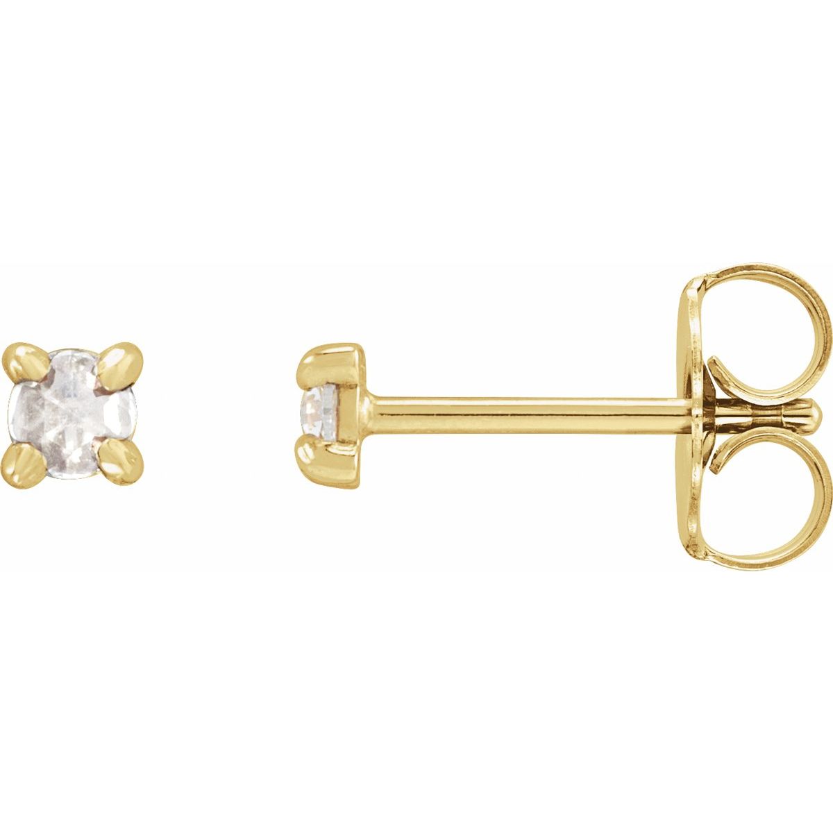.07 CTW Rose-Cut Natural Diamond Stud Earrings in 14k yellow gold