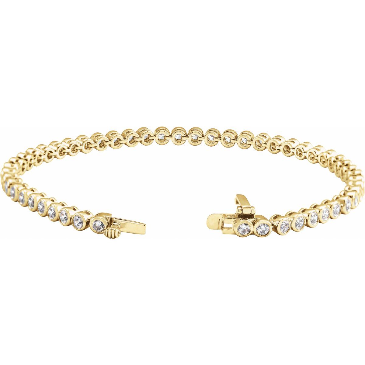 3 1/2 CTW Lab-Grown Diamond Bezel-Set Bracelet in 14k yellow gold