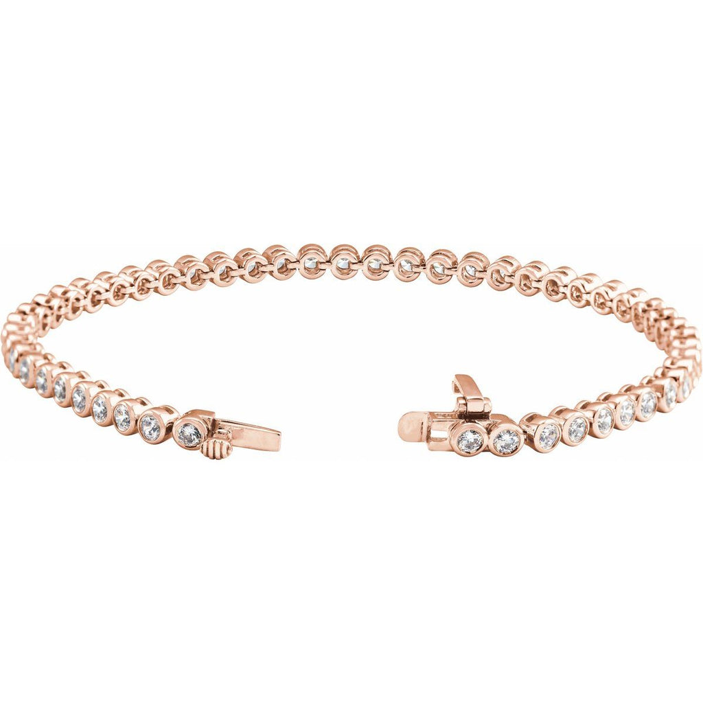 3 1/2 CTW Lab-Grown Diamond Bezel-Set Bracelet in 14k rose gold