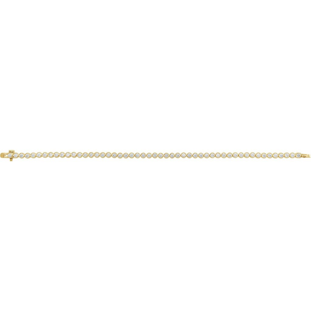 3 1/2 CTW Lab-Grown Diamond Bezel-Set Bracelet in 14k yellow gold