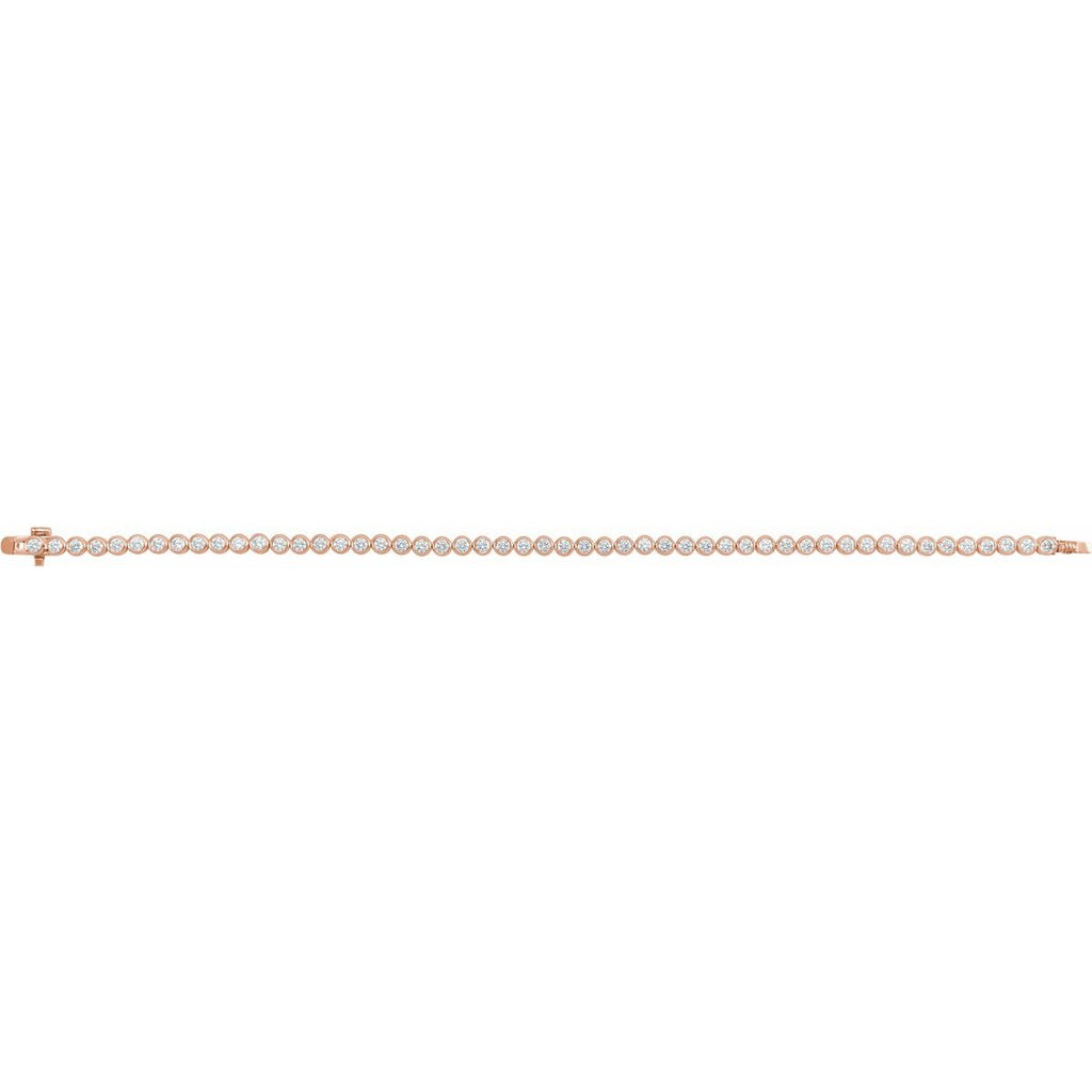 3 1/2 CTW Lab-Grown Diamond Bezel-Set Bracelet in 14k rose gold