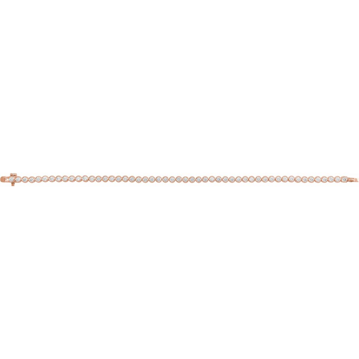 3 1/2 CTW Lab-Grown Diamond Bezel-Set Bracelet in 14k rose gold