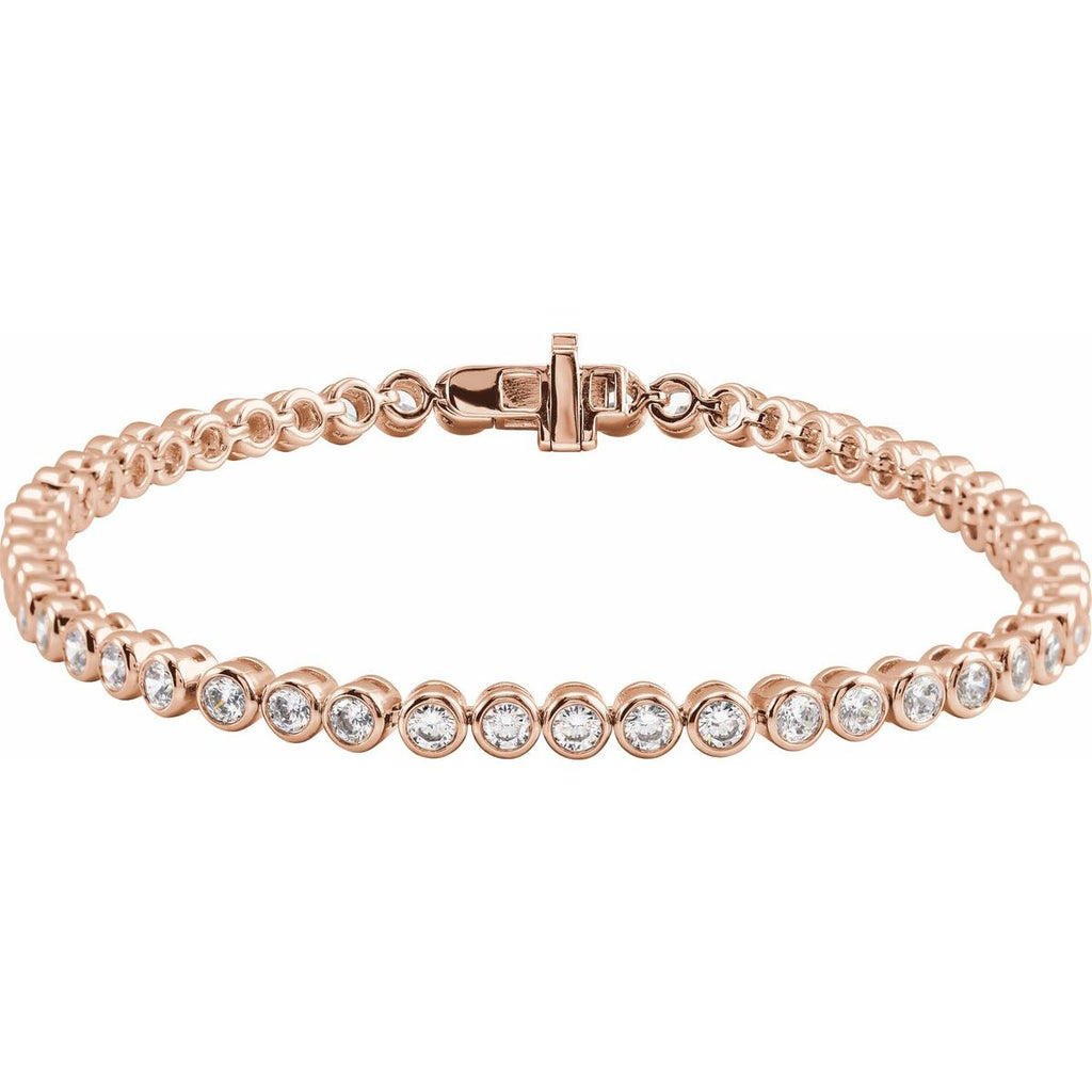 3 1/2 CTW Lab-Grown Diamond Bezel-Set Bracelet in 14k rose gold
