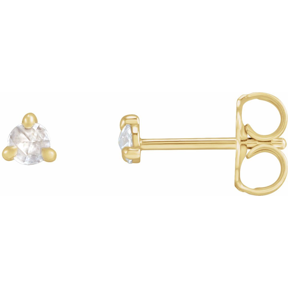 .04 CTW Rose-Cut Natural Diamond Stud Earrings in 14k yellow gold