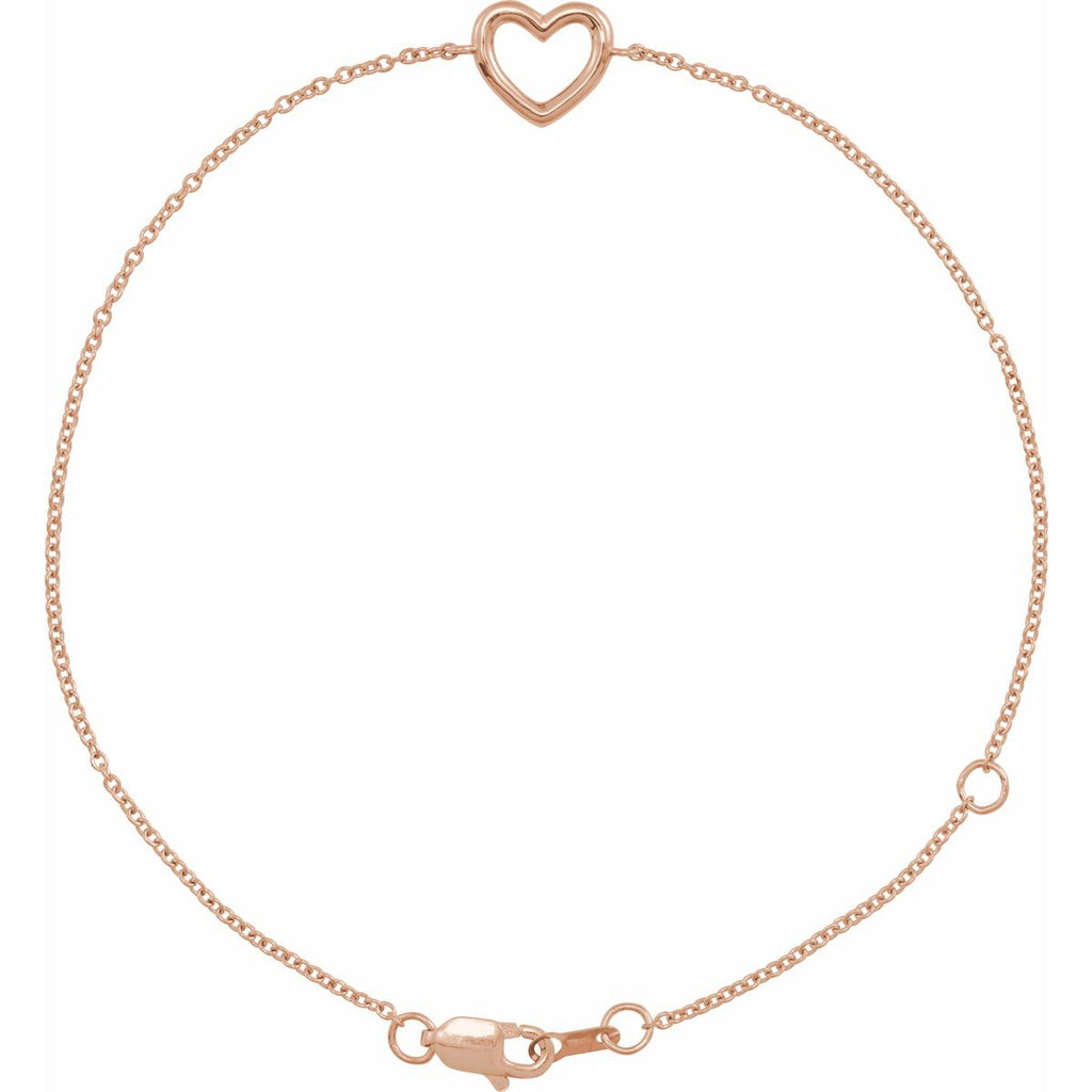 Heart Bracelet in 14k rose gold