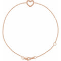 Heart Bracelet in 14k rose gold