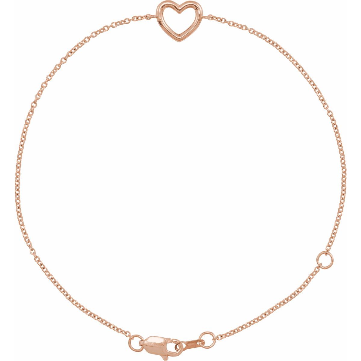 Heart Bracelet in 14k rose gold