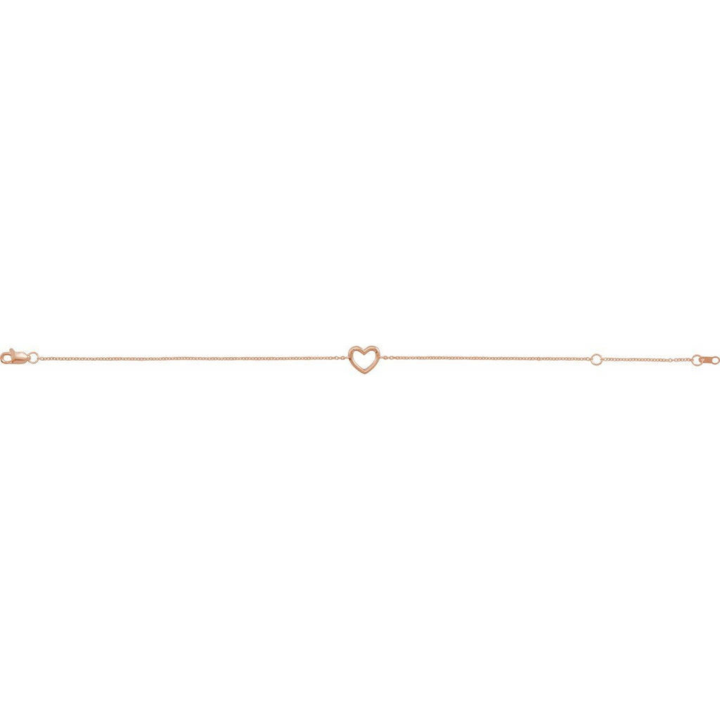Heart Bracelet in 14k rose gold