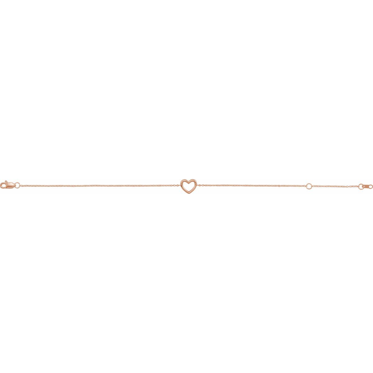 Heart Bracelet in 14k rose gold