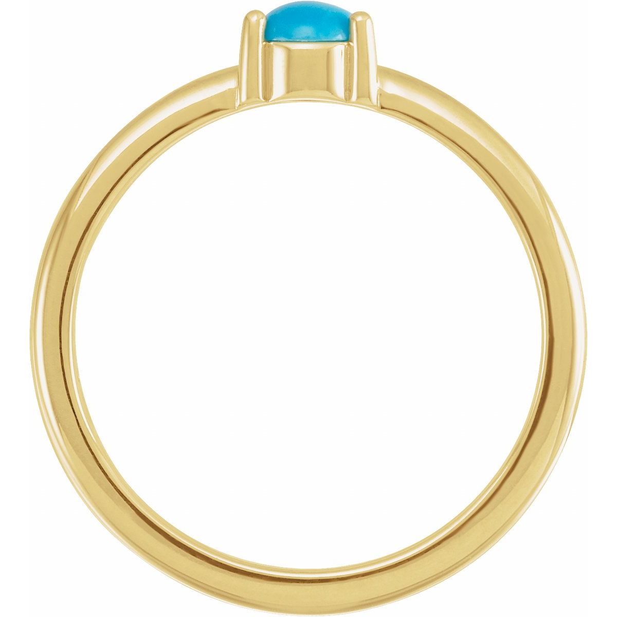 Natural Turquoise Cabochon Ring in 14k yellow gold