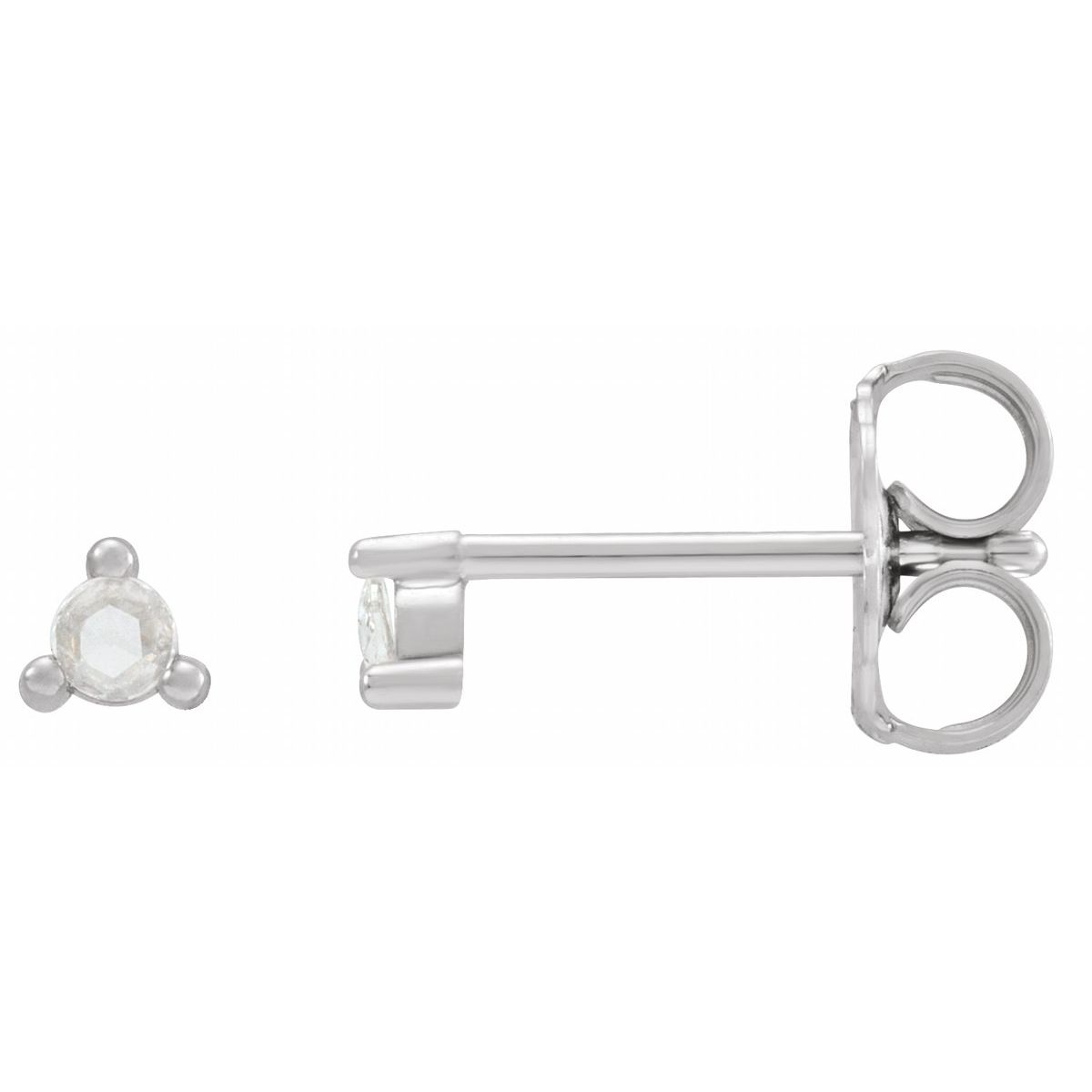 .04 CTW Rose-Cut Natural Diamond Earrings in 14k white gold