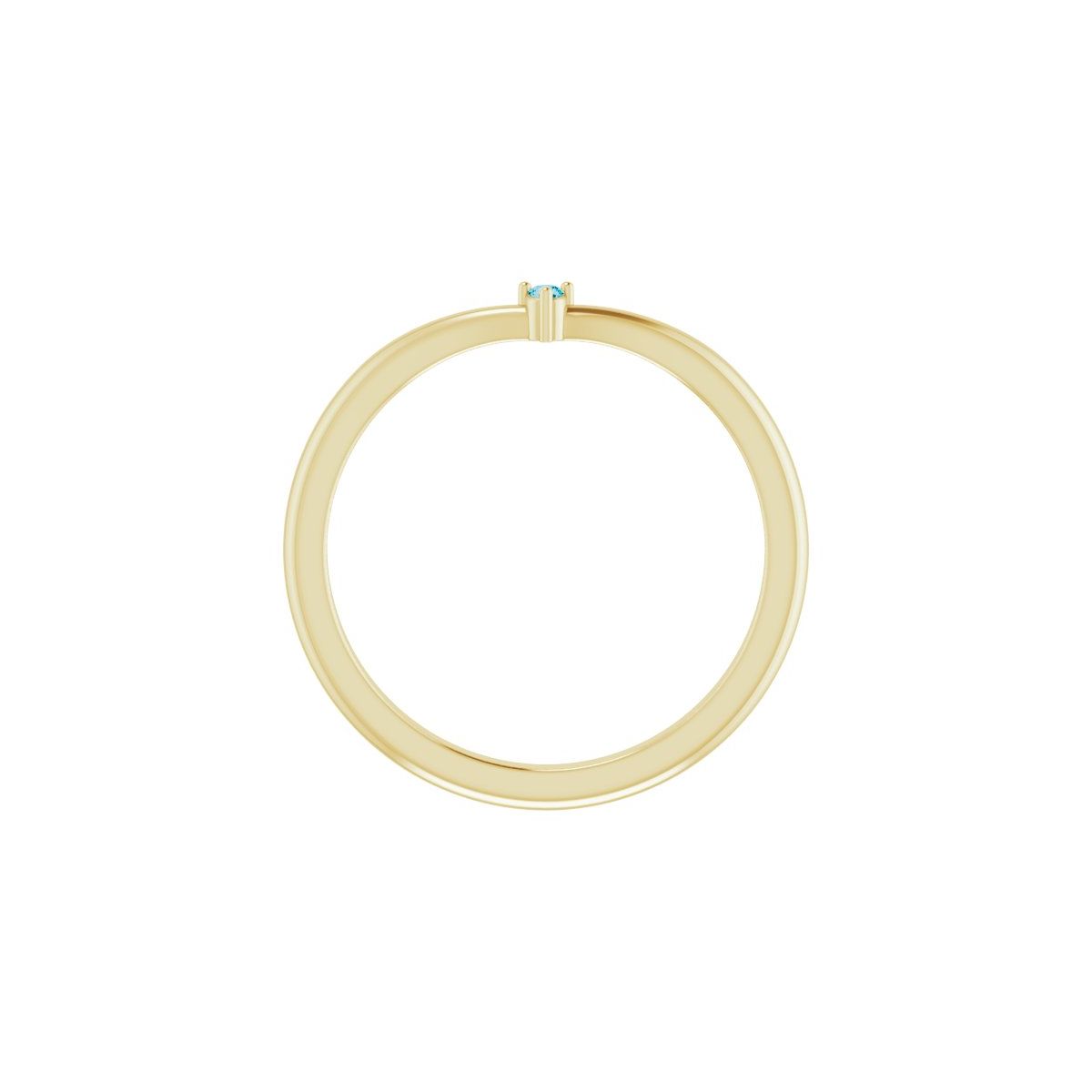Natural London Blue Topaz Stackable V Ring in 14k yellow gold