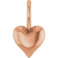 Puffed Heart Charm/Pendant in 14k rose gold