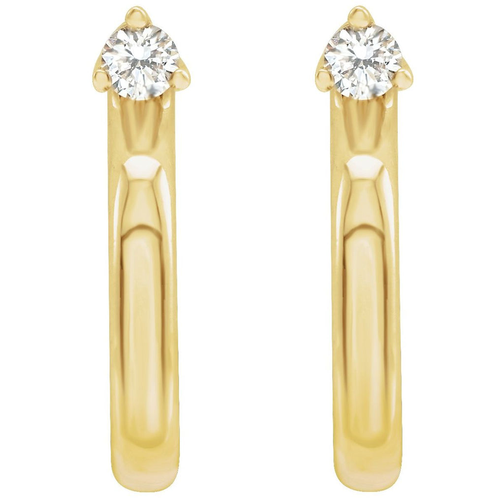 .06 CTW Natural Diamond Hoop Earring in 14k yellow gold