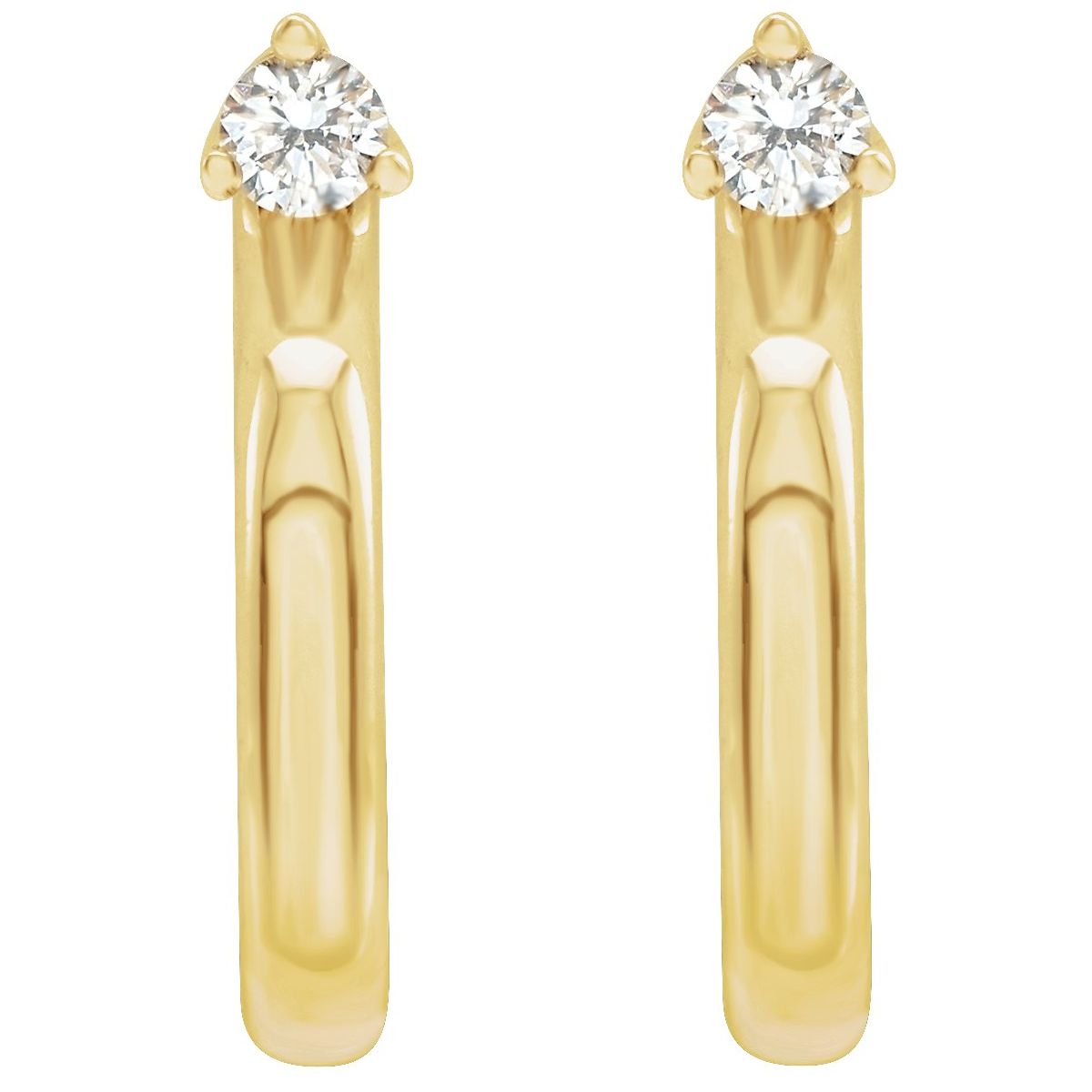 .06 CTW Natural Diamond Hoop Earring in 14k yellow gold