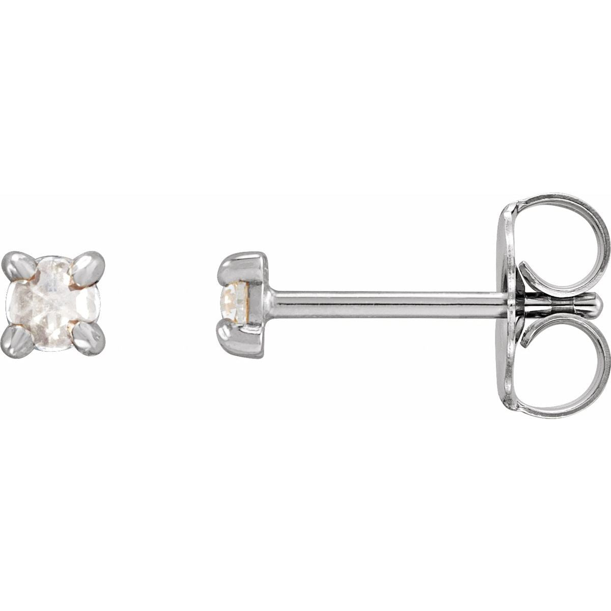 .05 CTW Rose-Cut Natural Diamond Stud Earrings in platinum