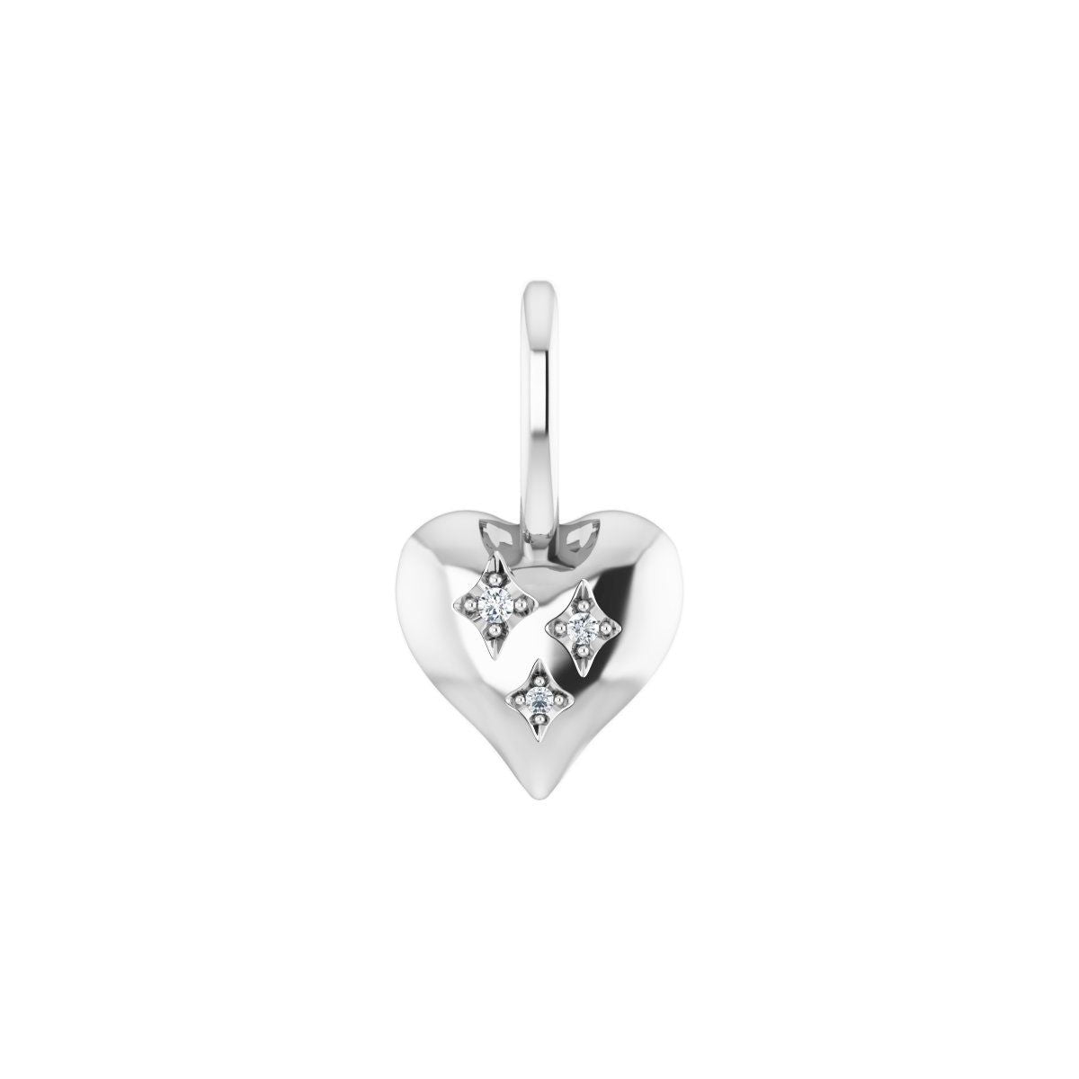 .01 CTW Natural Diamond Heart Charm/Pendant in 14k white gold