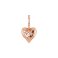 .01 CTW Natural Diamond Heart Charm/Pendant in 14k rose gold