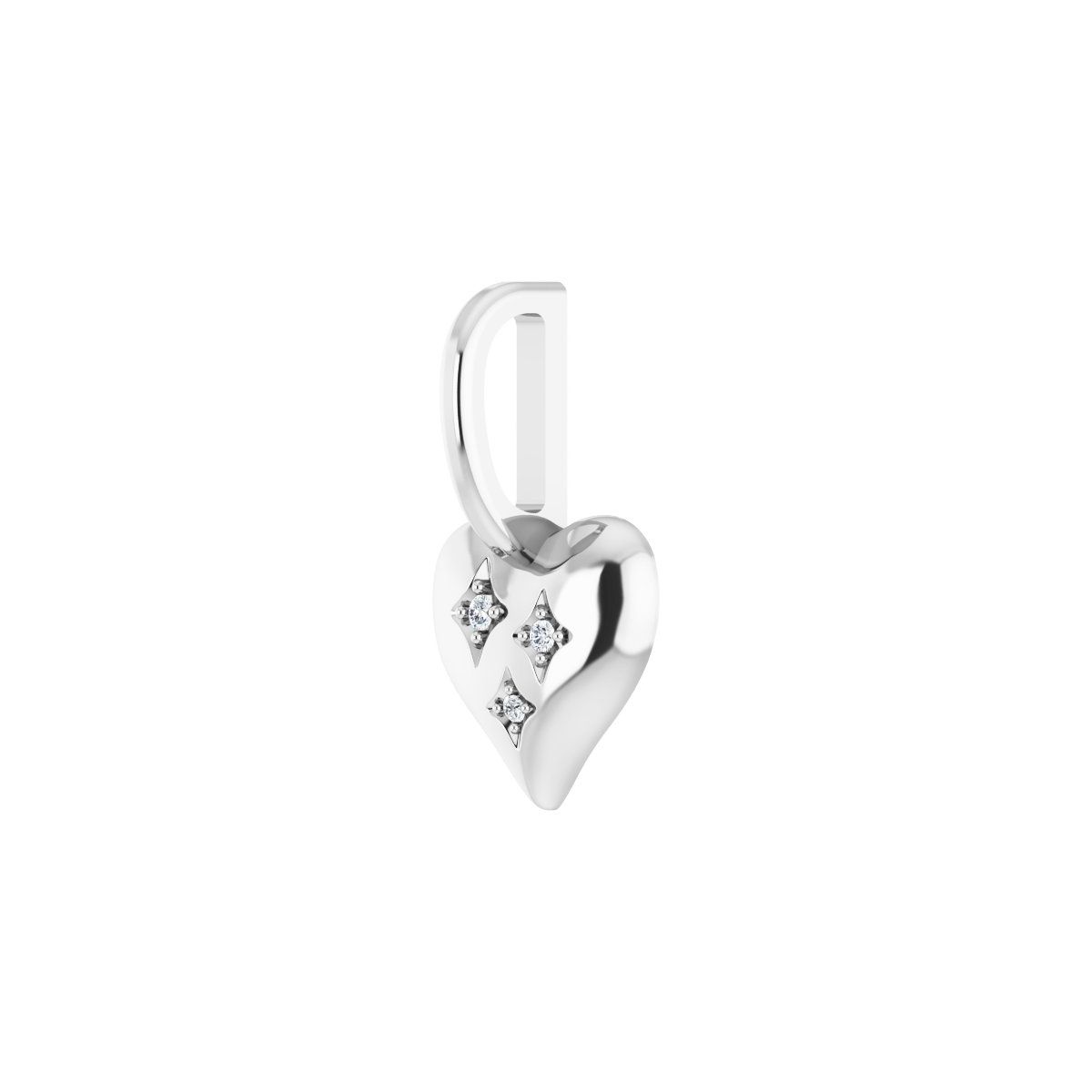 .01 CTW Natural Diamond Heart Charm/Pendant in 14k white gold