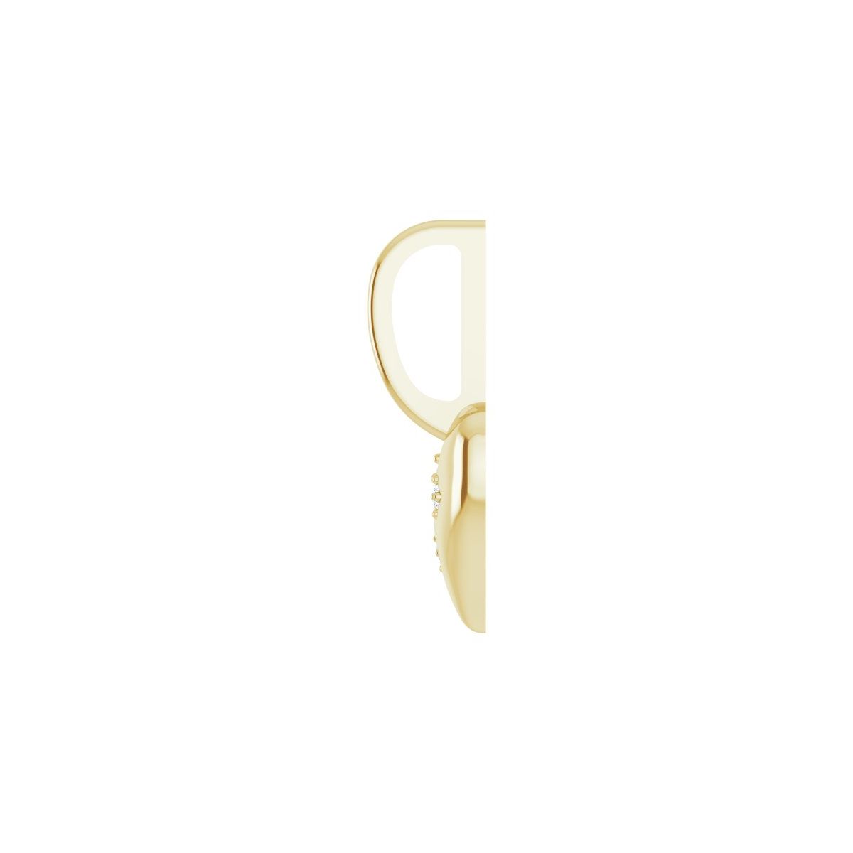 .01 CTW Natural Diamond Heart Charm/Pendant in 14k yellow gold