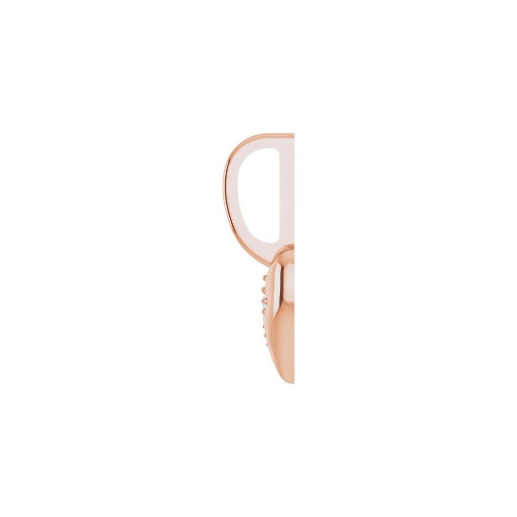 .01 CTW Natural Diamond Heart Charm/Pendant in 14k rose gold