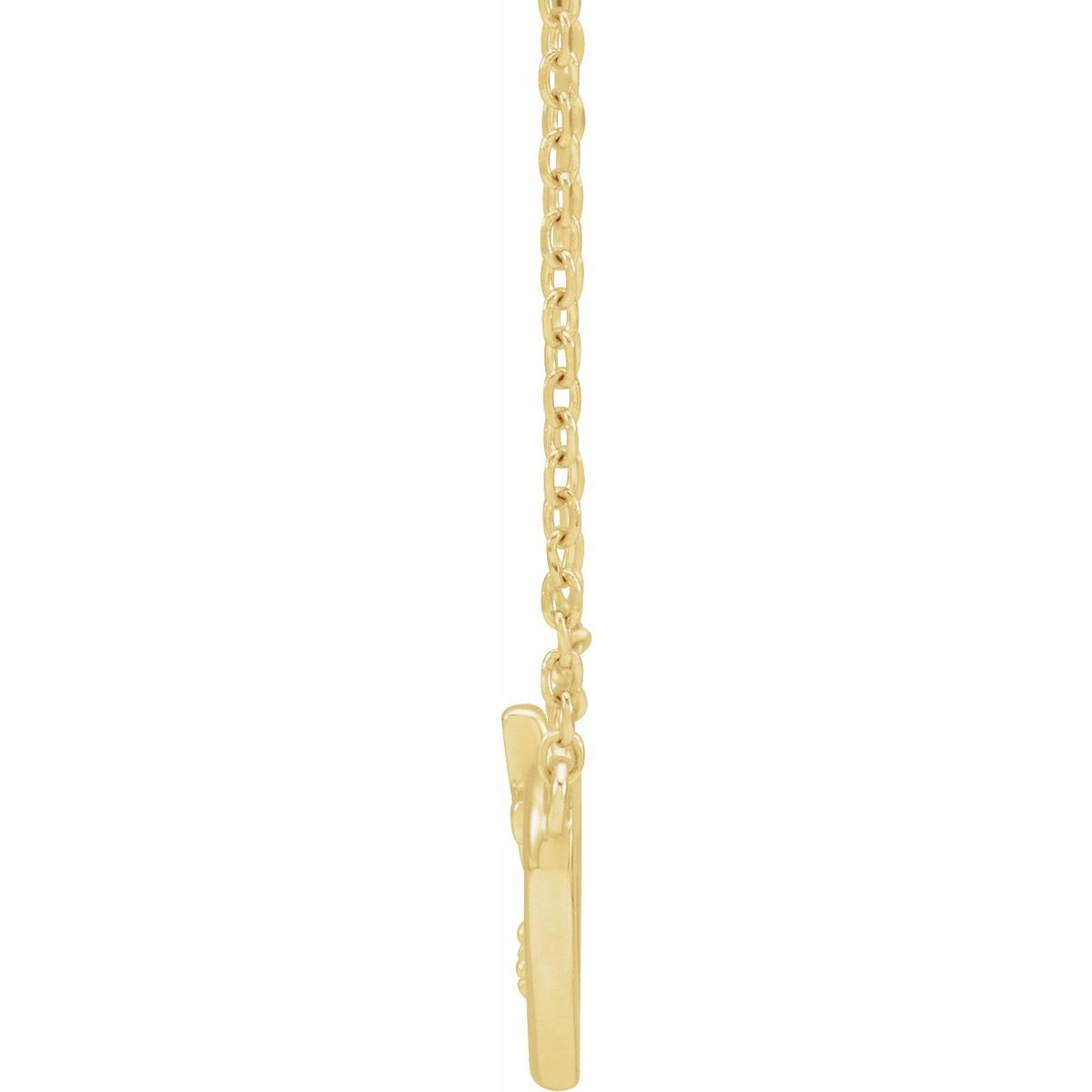 .0025 CT Natural Diamond Heart & Cross Necklace in 14k yellow gold