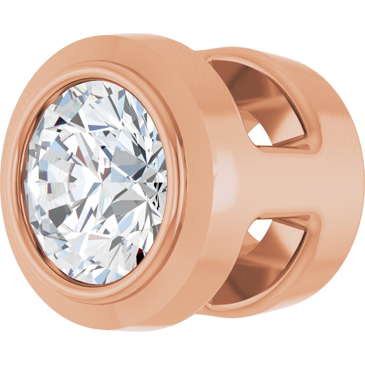 .06 CT Natural Diamond Slide Pendant in 14k rose gold