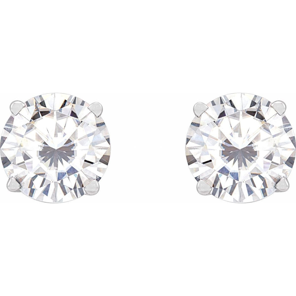 Lab-Grown Moissanite Four-Prong Stud Earrings in 14k white gold