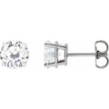 Lab-Grown Moissanite Four-Prong Stud Earrings in 14k white gold