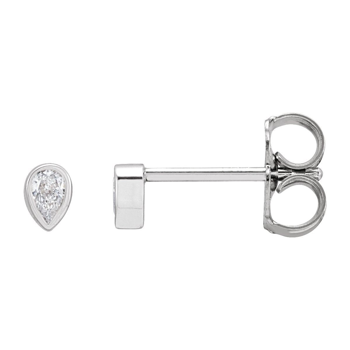 .05 CT Natural Diamond Bezel-Set Earring in 14k white gold